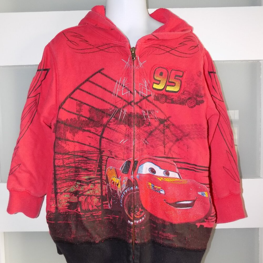 Disney Lighting McQueen Red Zip Up Hoodie Size 2/3 Boy's